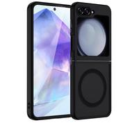 TUUTPU Cover Magnetica per Samsung Galaxy Z Flip 6 Comaptibile con Magsafe, Custodia Traslucida Opaca Posteriore Hard PC con Bumper Silicone TPU Ultra Sottile Antiurto Protettiva Caso, Nero