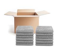 Tuva Home KARTON 12 Pezzi Asciugamani Grigio 100 x 200 cm Asciugamani SPA, Asciugamani in spugna di cotone, Lavabile a 60 °C, Asciugamano da letto, Lettino, Telo da Spiaggia, Grigio Grande Asciugamano