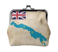Tuvalu - Borsa per il trucco con tre stelle, piccola, per riporre carte di credito, stile retrò, compatta, multifunzione, nera, taglia unica, Art Deco, Nero , Taglia unica, Art Deco