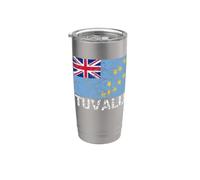 Tuvaluan Flag Distressed Uomini Donne Bambini Tuvalu Bicchiere termico in acciaio inox doppia parete