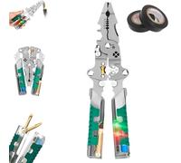 Tuvilo 8-in-1 Electrical Pliers, 1 Piece Has 14 Function, Folding Stylus Screwdriver Wire Stripper, with Voltage Tester, 2025 Upgraded Tuvilo Wire Stripper, Ergonomic Gripz (1 pcs + 1 electrical tape)