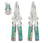 Tuvilo Electrical Pliers, 12 In 1 Foldable Wire Stripping Pliers, with Current Measurement Function and Dual Alarm, Suitable for Cable Stripping, Splitting, and Cutting (2pcs)