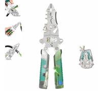 Tuvilo Electrical Pliers,18 In1 Foldable Wire Stripper,Foldable Alloy Steel Multitool with Insulated-Grip,Wire Stripping Pliers for Cutting And Pulling Wires Cable,Cable Cutters with Plier,Crimper (B)