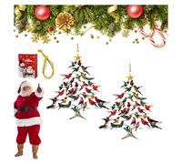 TUVovosd Nuovo Ornamento Natalizio a Forma di Colibrì 2025, Ornamento for Albero di Natale in Acrilico for Gli Amanti dei Colibrì - Design bifacciale(2PCS)
