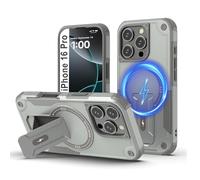 Tuvror Cover Magnetica per iPhone 16 Pro [Compatibile con MagSafe] supporto Integrato, Supporto Protezione Militare Anticaduta, Cover Robusta Antishock per iPhone 16 Pro, Grigio