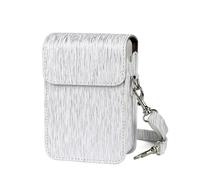 Tuvzylory Custodia protettiva in poliuretano spazzolato retrò compatibile con Instax Mini Liplay, custodia protettiva con chiusura in metallo, stile spazzolato (bianco perlato)