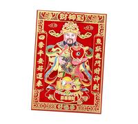 tuwiwol Arredamento creativo per la casa con adesivo decorativo raffigurante il dio cinese della ricchezza, morbido e resistente all'usura, per il capodanno cinese, Stile A