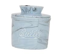 tuwiwol Distintivi portaburro francesi Elegante portaburro in ceramica resistente che garantisce freschezza per il piatto in ceramica per una freschezza spalmabile , Blu , 10x10 cm