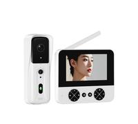 tuwiwol Tecnologia avanzata del videocitofono con rilevamento dei movimenti PIR e risposta con un clic con nitidezza dei pixel 2K, telecamera del, bianco