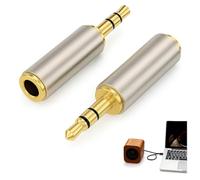 Tuwonwa 2 PCS Adattatore per Cuffie Stereo in Rame Puro da 3.5 mm Maschio a 2.5 mm Femmina, Connettore Stereo Universale, Riduttore Minijack per Cuffie, Auricolari, Microfoni, Sistemi Audio