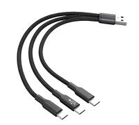 Tuwonwa Cavo splitter USB C, USB A maschio a 3 spina di tipo C, cavo di ricarica USB-C multiplo con 3 × 0,2 m, ricarica rapida 5 A, nylon intrecciato, per smartphone e altro ancora