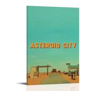 TUWQYEQ Poster artistico da parete con immagine di Asteroid City, stampa artistica su tela, stile vintage, per stanze 40 x 60 cm, con cornice