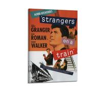 TUWQYEQ Poster artistico da parete con immagine di Strangers on a Train, stampa artistica su tela, stile vintage, per stanze 30 x 45 cm, con cornice