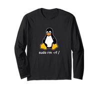 Tux Linux Penguin - sudo RM -RF/Computer di informatica Maglia a Manica