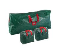 TUXCAXI Set da 3 pezzi, grande capacità, portaoggetti portatile per ornamenti, resistente, con manici per il trasporto, borsa antistrappo per albero di