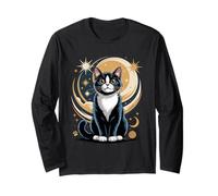 Tuxedo Cat Lover Moon Maglia a Manica