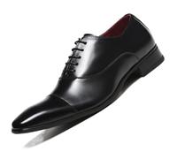 Tuxedo Formal Oxford Shoes for Men Spanish Leather Lace-up Pointed Toe Non Slip Anti-Slip Wedding Prom Shoes(Black,44 EU)