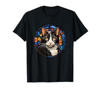 Tuxedo - Piombo in vetro colorato, motivo: gatto Maglietta