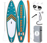Tuxedo Sailor Stand Up Paddle Board Gonfiabile 240/320/365 cm Tavola da SUP Adulti e Bambini, Tavola Gonfiabili da Stand Up Paddle con Accessori Premium (Green & Orange)