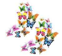 Tuxiaobu 24Pcs Farfalla Specchio Fai da Te, Adesivi Murali Rimovibili Farfalla 3D Adesivi Murali, Decorazione Murale Decalcomania per Camera dei Bambini, Camera da Letto, Soggiorno - Colorato