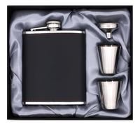 Tuxiaobu Fiaschetta, Set Fiaschetta, 7 Oz con Imbuto Bicchiere da Vino, 100% a Prova di Perdite, Fiasche in Acciaio Inossidabile per Liquore, Regalo per la Festa del papà - Nero Mystery