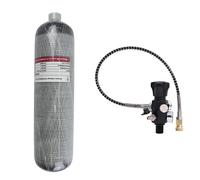 TUXING 183ci/3L CE in fibra di carbonio Paintball serbatoio con valvola a doppio calibro, serbatoio PCP 4500 psi, sistema di ricarica completo per pistola ad aria compressa PCP leggera stazione di