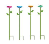 Tuxuseo Abbeveratoio per - 4 Pezzi con Picchetto e Decorazione Fiori da Giardino | Tazze da stazione abbeverata per farfalle,Per pappagallini cortili terrazze sentieri terreno