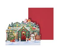 Tuxuseo Biglietti di Natale 3D | Biglietti pop-up con luce e musica per il periodo natalizio, auguri di Natale per i millennial, giovani generazioni, famiglie con bambini, donne, uomini, amici, figlie
