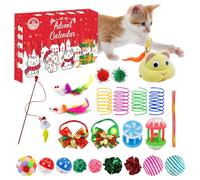 Tuxuseo Calendario 'avvento 2025 Con Giochi per Gatti,24 Giorni Conteggio Alla Natale Con Giocattoli Interattivi Gatto Variati | Accessorio Festivo Per La Famiglia E Gli Amanti Degli Animali Domestici