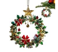 Tuxuseo Decorazioni Per Albero Di Natale,Pendente 2D Con Babbo Natale E Renna | Charm Per Albero Di Con Fiocchi,Per Soggiorno Ingresso Finestra Porta Scaffale Parete Ufficio Festa Natalizia