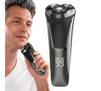 Tuxuseo Rasoio elettrico per uomini per viso, rasoio elettrico - bagnato e asciutto 4D galleggiante - rasoio bagnato & Dry Barba Trimmer - Rasoio ricaricabile USB con digitale