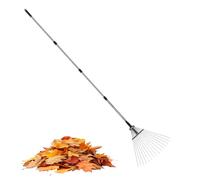 Tuxuseo Rastrello da giardino | Rastrello regolabile | Scopa a ventaglio | Rastrello in metallo con guanti | rastrello da giardino - Rastrello per la pulizia di piante, prati e cortili