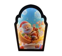 Tuxuseo Specchio Olografico Natale Design Babbo Natale - Decorazione Specchio Led Novità,Proiezione Moderna per Ufficio Camera Bagno Porta Finestre Festività