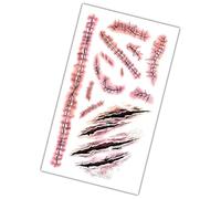 Tuxxjzm Decalcomania facciale di Halloween del terrore, decalcomania facciale spaventosa | Decalcomanie di Halloween | Simulazione, decorazione per il trucco del corpo, decalcomanie facciali