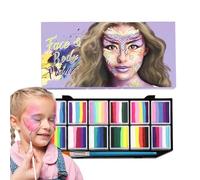 Tuxxjzm Facepaint, kit per il trucco per il viso e il corpo, palette per la pittura del corpo per il trucco del costume | Kit per la pittura del viso a base d'acqua, 12 colori,