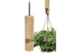 Tuxxjzm Gancio per appendere piante, gancio da soffitto in legno - Gancio per piante da soffitto in legno - Gancio decorativo in legno massiccio per strisce LED, decorazioni natalizie, campanelle a