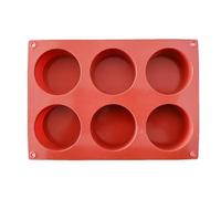 Tuxxjzm in silicone per cioccolatini, in silicone per torte, per cioccolato antiaderenti rotondi 6 griglie, per la cottura di qualità alimentare,