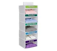 Tuxxjzm Organizer per vestiti per bambini, a cinque livelli, dal lunedì al venerdì, organizer per vestiti - per camera dei bambini, aule, dormitori, casa, armadio, porta, adolescenti, ragazze