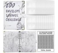 Tuxxjzm Piano di rilegatura di riempimento di denaro | Raccoglitore portafoglio budget libro delle sfide di risparmio | Raccoglitore flessibile a 100 buste, raccoglitore di budget, organizzatore