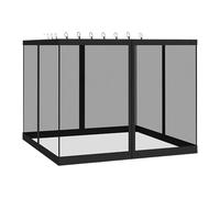 Tuxxjzm Rete per gazebo, 4 per pergola, 3,5 x 3,5 m, ventilata, anti-moscerino, resistente ai raggi UV, per parco, cortile, patio, tenda da campeggio, caldo