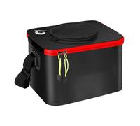 Tuxxjzm Secchio da pesca pieghevole, secchio portatile per pesci vivi, secchio da pesca pieghevole, contenitore per esche vive in EVA con ventilatore, a prova di perdite per il campeggio in giardino