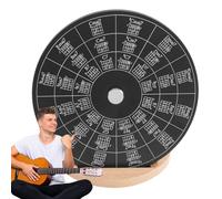 Tuxxjzm Targhe teoriche per chitarra, cerchi di quinte per ruote a corde - Piastre teorie pedagogiche - Strumento di melodia rotondo in legno, cerchi di quinte per cantautori e