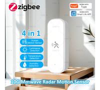Tuya 10G 4 in 1 Sensore di movimento umano Rilevatore radar Zigbee MmWave con sensore di umidità della temperatura di luminanza Sostituisci il sensore PIR