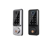 Tuya APP WiFi Serratura elettronica automatica Ttlock Impronta digitale Password Carta IC Chiave for la casa(Black Tuya)