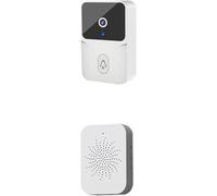 Tuya Campanello Senza Fili Campanello di Benvenuto per La Casa Campanello Esterno Intelligente Telecamera Visione Notturna HD Video Campanello Cambio Voce, White