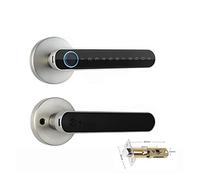 Tuya Digital Electronic Smart Door Lock Maniglia biometrica for porta con impronte digitali Password digitale senza chiave Home Installazione semplice fai da te(Silver)