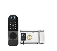 Tuya impermeabile for esterni Smart Door Lock Garden Fingerprint Lock Remote Digital IC Card Sblocca la serratura elettronica for la casa(Double Tuya WIFI)