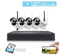 Tuya Kit di Videosorveglianza Smart WiFi con NVR e 4 Telecamere Alexa e Google