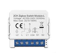 Tuya - Modulo interruttore intelligente per interruttore della luce, interruttore relè intelligente WiFi, senza filo neutro, controllo a 2 vie, per Zigbee, interruttore fai da te funziona con la casa