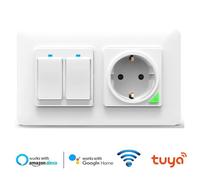 Tuya Presa con Interruttore doppio a Parete Smart WiFi da Incasso Alexa Google